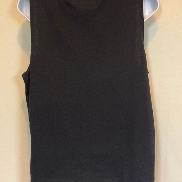 H-92 ChinaWear Black & White Embroidered Sleeveless Summer‎ Blouse Size L - Picture 8 of 14